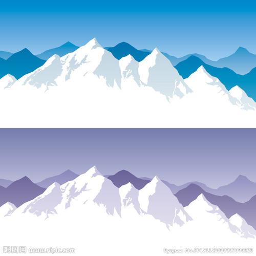 卡通雪山风景矢量图__背景底纹_底纹边框_矢量图库_昵