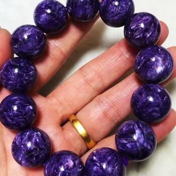 黛溪天然紫龙晶手链女男款12mm单圈手链