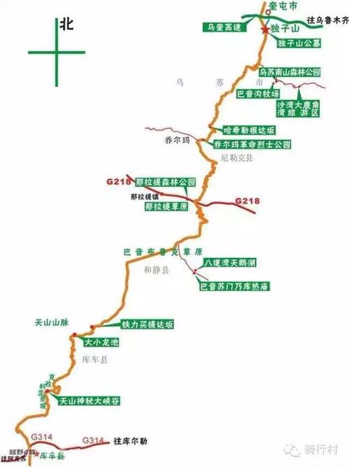 独库公路线路图.