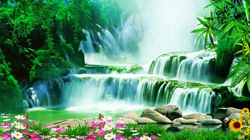 山水风景自然山水风景画沙发背景画客厅玄关走廊卧室