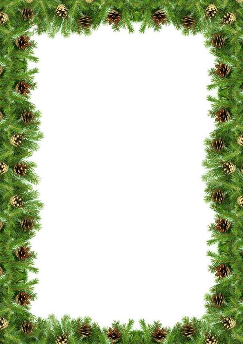 高清松果松枝圣诞边框图图片素材免费下载-千图网www.58pic.