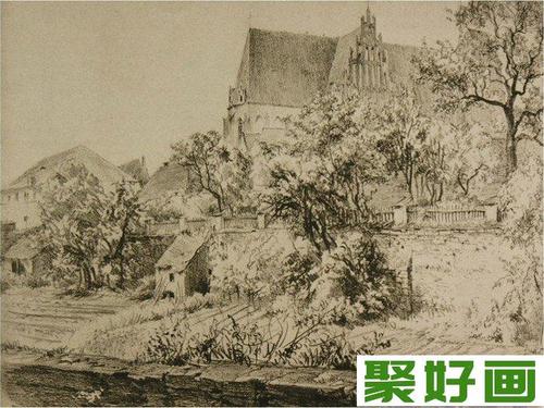 门采尔风景素描速写作品大全下高清素描画图片
