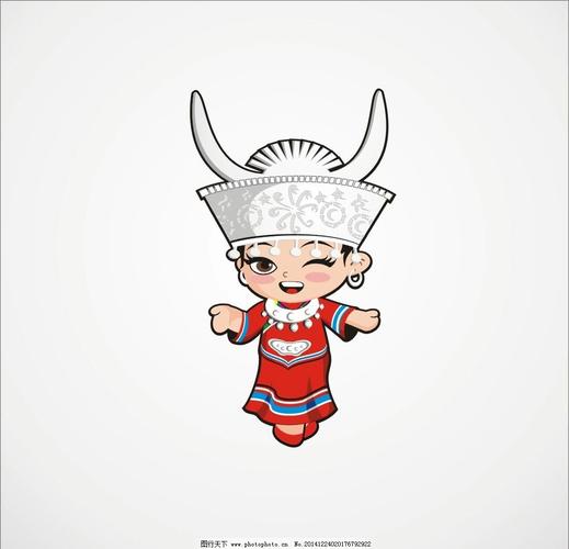 苗族卡通族服饰简笔画 (第1页)