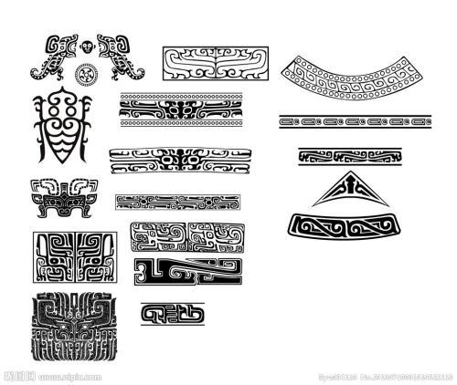 饕餮纹简笔画手稿