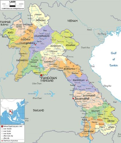 老挝地图,老挝高清版大地图