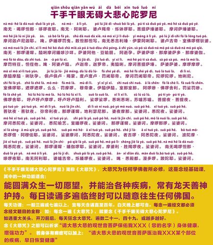 念诵经文注意事项和简介 《千手千眼无碍大悲心陀罗尼》简称《大悲咒