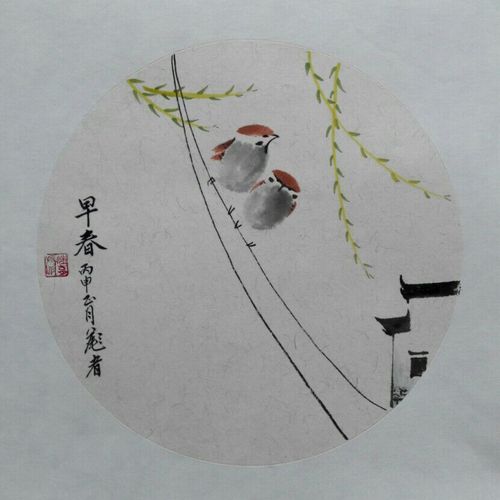 国画花鸟画早春