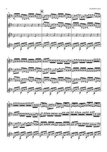 《卡农(吉他四重奏)pachelbel》吉他谱.pdf