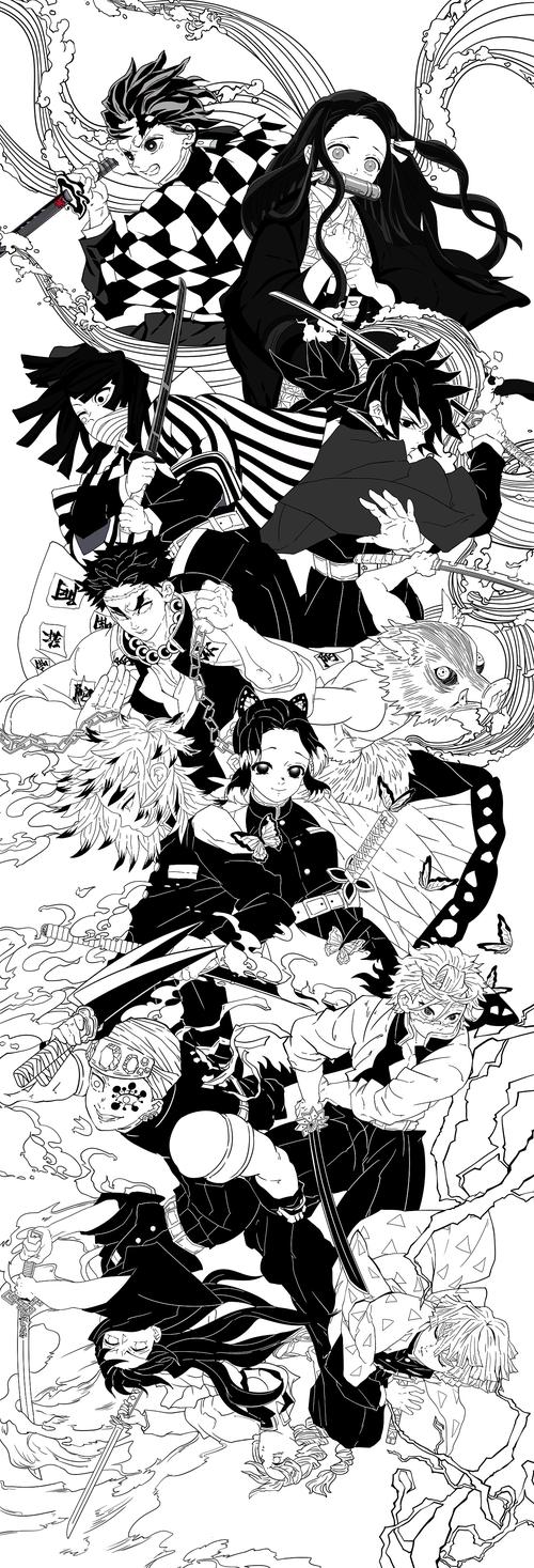 鬼灭之刃线稿练习