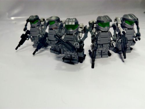 军事外骨骼积木人仔halo光晕光环士官长mg0134使命召唤拼装玩具