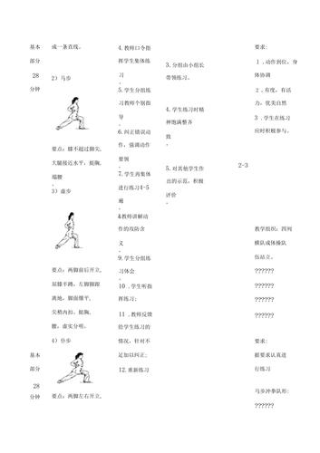 基本武术动作马步冲拳蹬腿弹踢