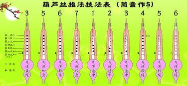 下附两张葫芦丝指法表供你参考对照.