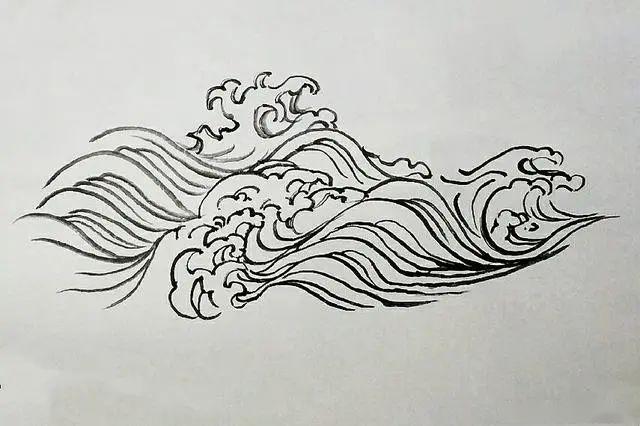国画入门:山水画之海水的画法_浪花
