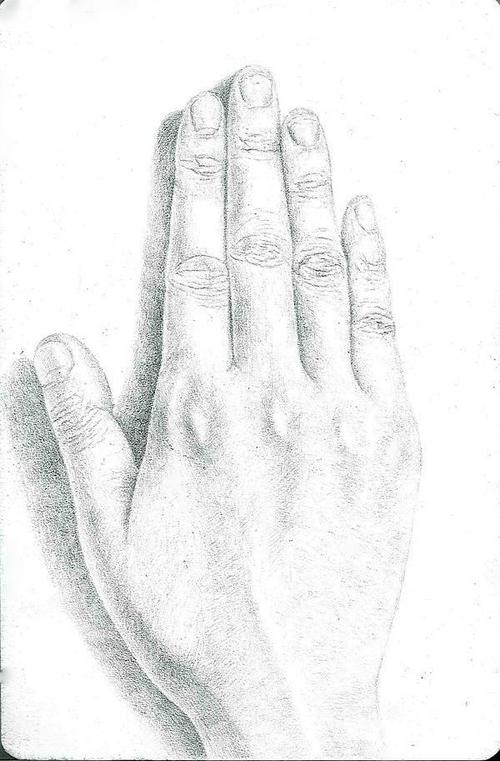 这是我左手画的右手,对比来看笔触还是区别挺大的 最后一个项目还是