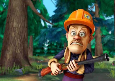 谁有《熊出没》光头强帅气的图片?