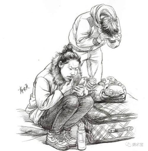 联考前只要练好这几点,双人速写再提升一个层次并不难!