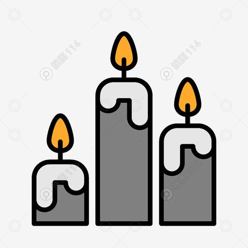 标签:手绘蜡烛点燃蜡烛灰色蜡烛火苗烛光装饰元素三根蜡烛