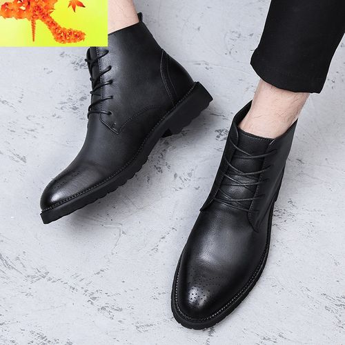 布洛克高帮男款马丁靴男2019中帮男士马丁靴英伦韩版百搭潮男靴子简畅