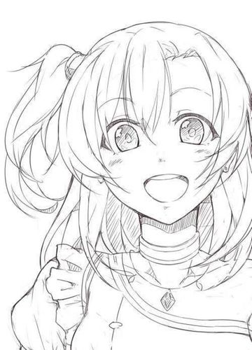 她在南方岛屿@ 线稿线描 插画手绘 卡通动漫 二次元 lovelive 高坂穗