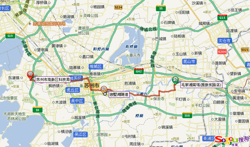 想知道: 苏州市 从江苏省苏州市昆山市振新东路经江苏