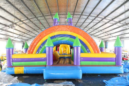 彩虹充气城堡_20年品牌_霞光充气城堡_电话:_霞光出品