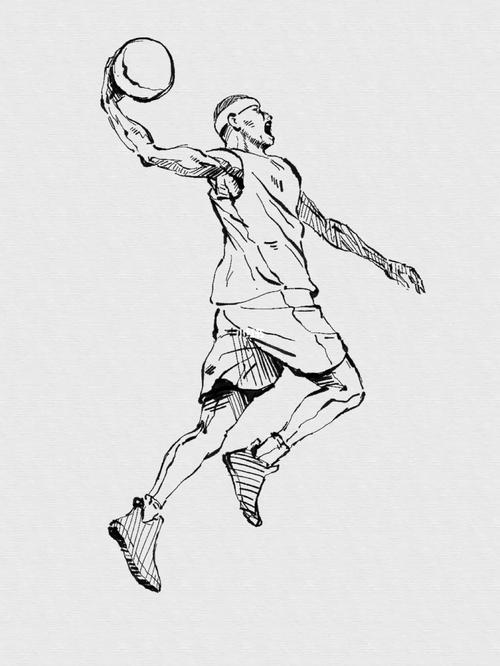 挑战30天速涂day3--篮球part2_篮球_速写_绘画_手绘_我的日常_潮流