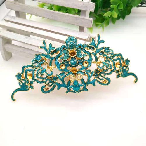 永佳diy饰品合金仿烧蓝掐丝珐琅复古发冠配饰新娘头饰