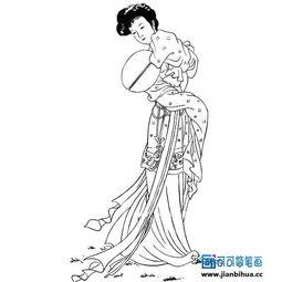 古代女人的衣服的简笔画