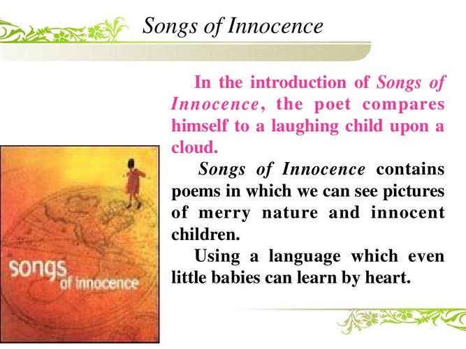 of innocence in the introduction of songs of innocence   the