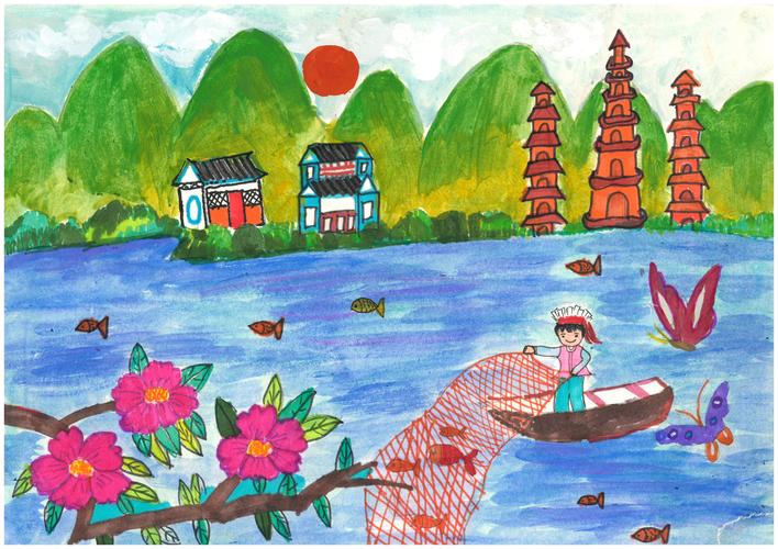 大理州经济开发区满江小学(第二期画展)10月国庆节画展