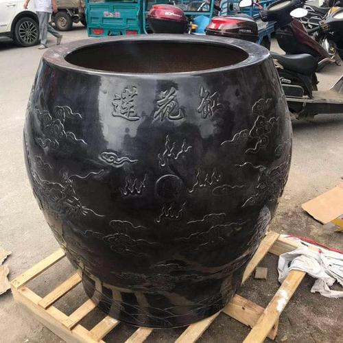 定制手绘雕刻莲花缸陶瓷坐化缸和尚羽化棺高僧圆寂金身瓮