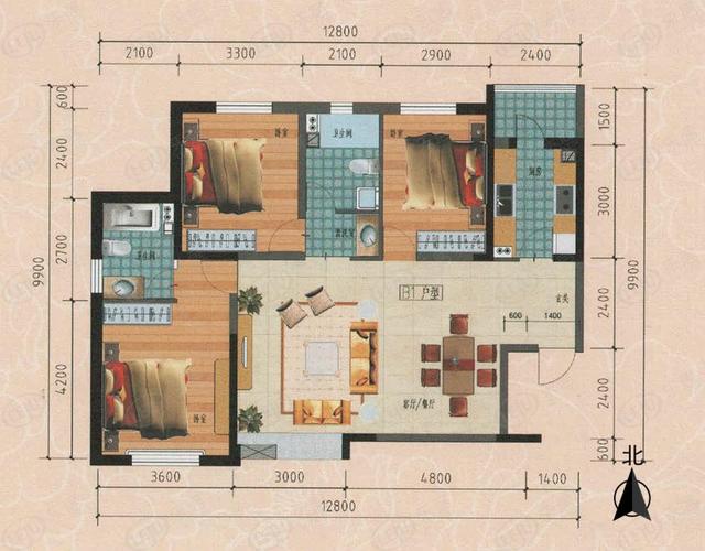 b1户型135平方米