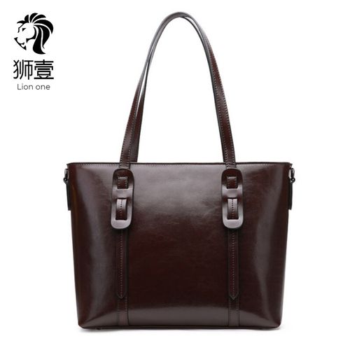 狮壹lionone品牌女包包新款油蜡牛皮手提包欧美单肩包斜挎女大包真皮