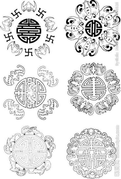 蝙蝠 古典花纹 龙纹 回纹 花纹 花边