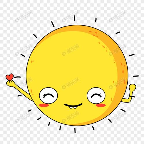 创意手绘可爱小太阳比爱心