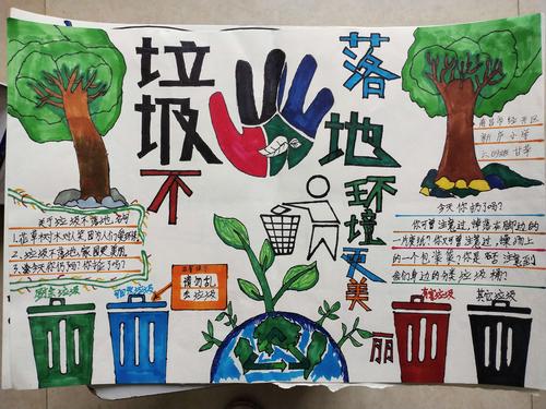 新庐小学开展"垃圾不落地"手抄报评比活动