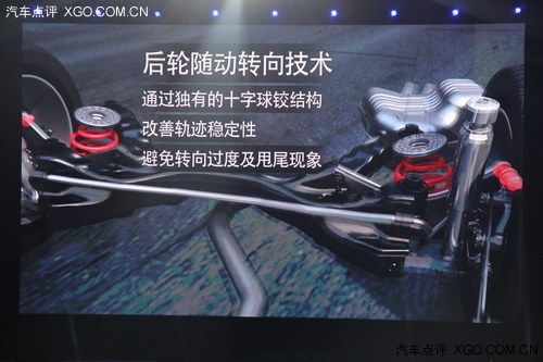 图为绅宝d系列的底盘,后轮有随动转向功能