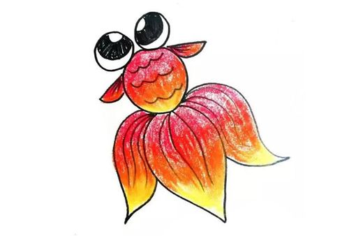 大眼金鱼简笔画简单的画法步骤图解教程