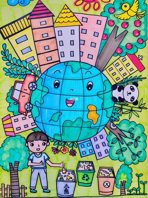 幼儿低龄段—环保主题儿童画_儿童画_幼儿_人文_绘画