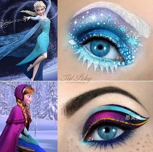若把人气公主艾莎(elsa)与妹妹安娜(anna)画在眼睛上会怎麽样呢?