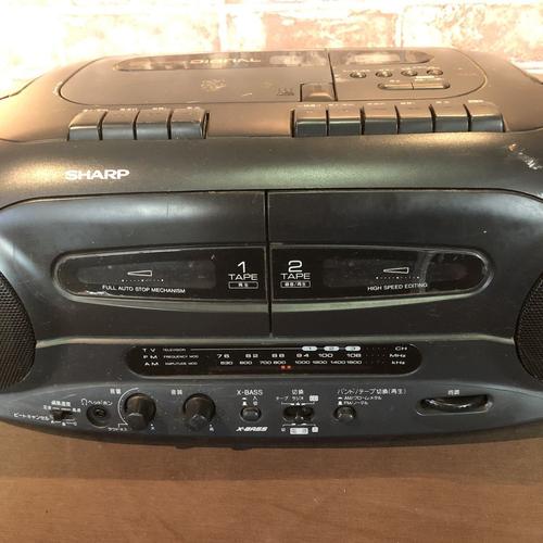 パクト ディスク ステレオ ダブル カセット ラジオ fm/am qt-c150-b