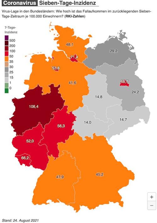 德国第四波疫情因为外裔从北威州出发,由西向东挺进