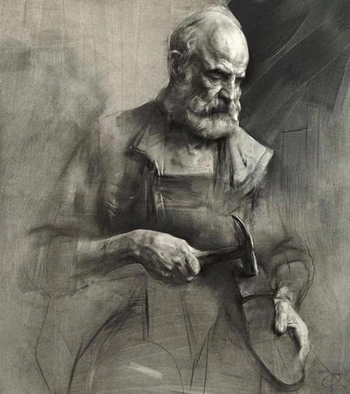 各种风格的大师素描头像范画生动传神耐看的画面