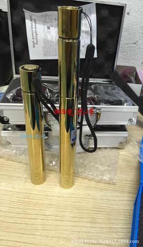 008全铜镀金银大功率蓝激光手电 点烟点火柴切割 蓝光手电筒