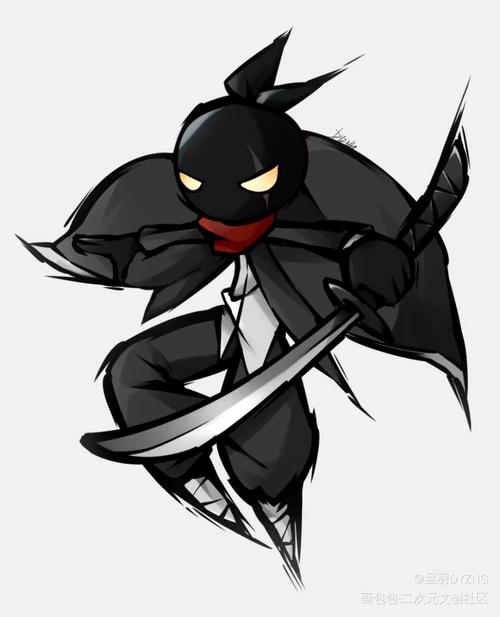 忍3#3_忍者必须死3小黑苍牙平涂立绘同人插画绘画作品