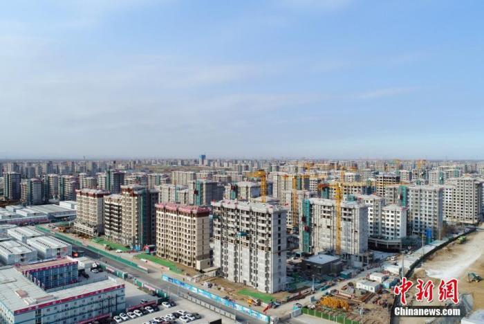 资料图:航拍雄安新区容西片区建设现场.