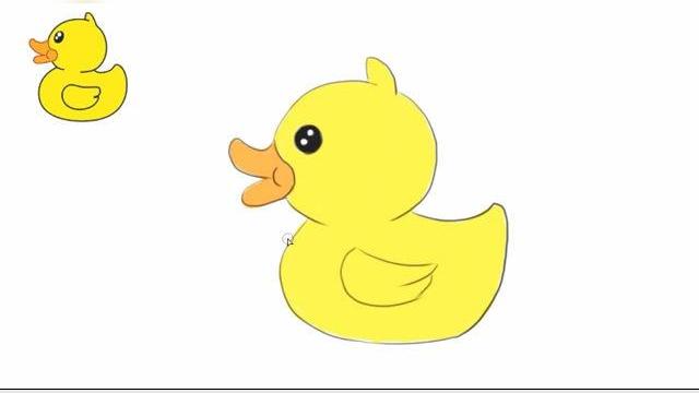儿童绘画儿歌《小鸭子》中的可爱卡通小鸭子形象教程