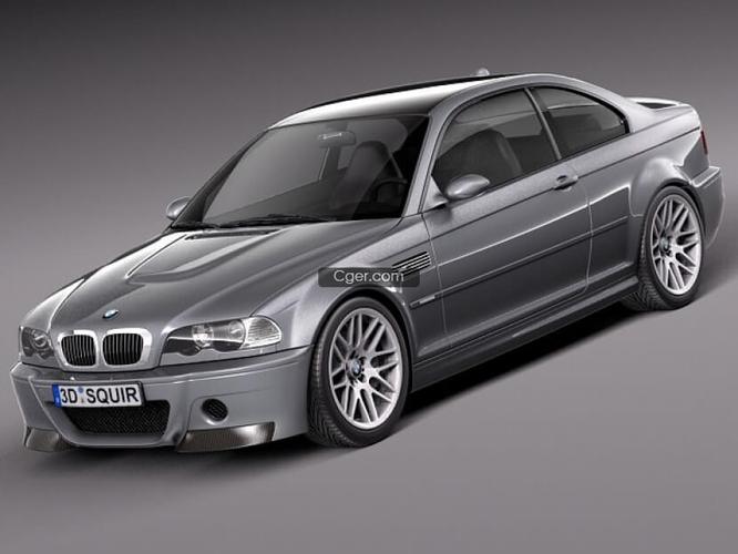 bmw m3 e46 csl 宝马m3 e46 csl轿车模型,max fbx obj格式
