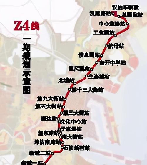 天津轨道交通z4线串接滨海新区南北片区与核心区的骨干线路