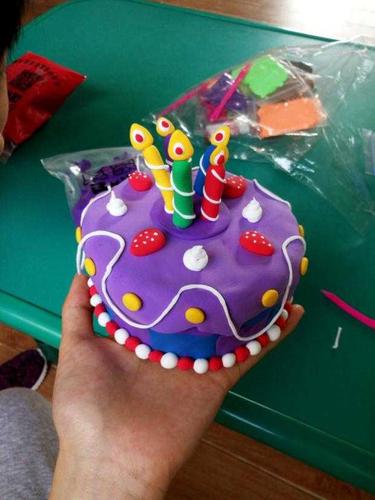 彩泥手工生日蛋糕 生日蛋糕手工彩泥
